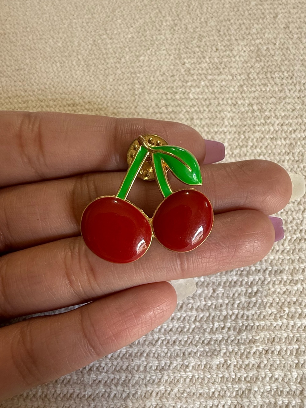 Cute Cherry Enamel Pin Brooch for Women